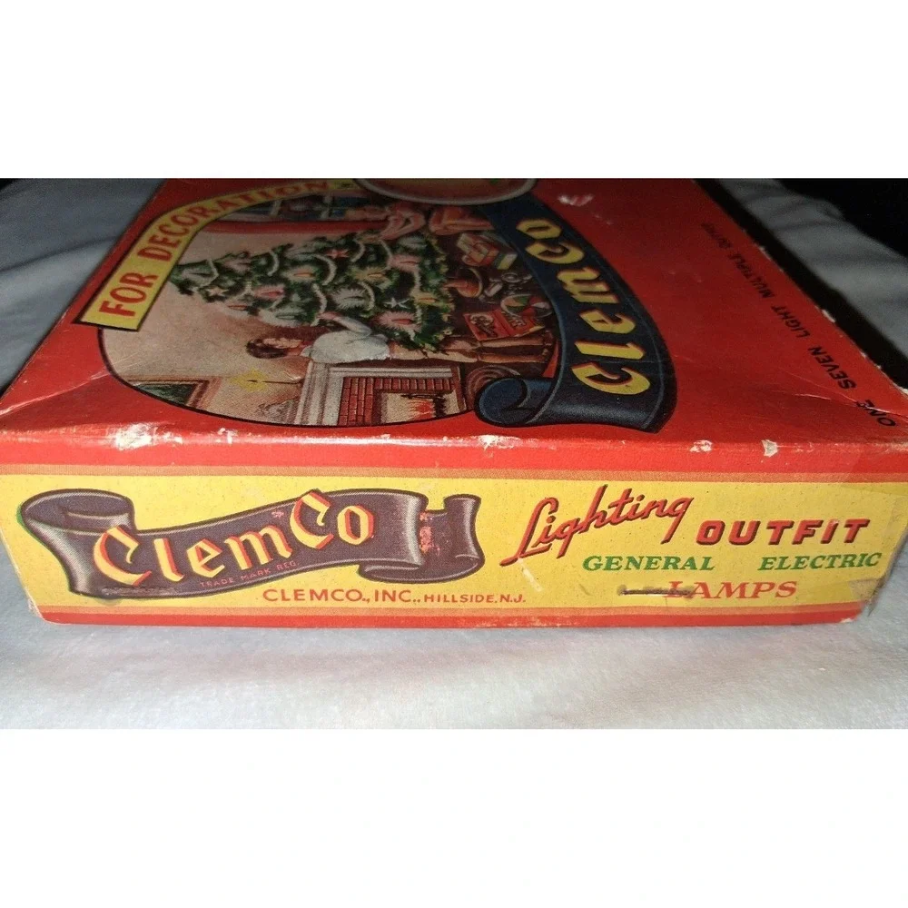 Vintage ClemCo 7 Light Christmas Tree Light Set w/ Original Box Working